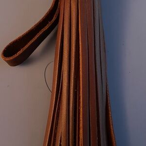 Portland Leather Brown Leather Tassel Wrist Strap